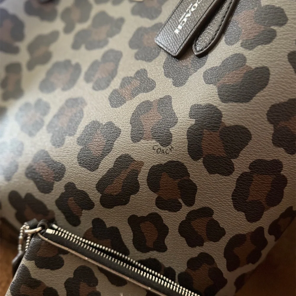 Coach Leopard Print Tote and Wallet - Black and Brown - Picture 3 of 6